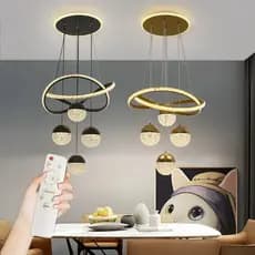 110V-220V Lustre Controle Remoto Lustre De Teto Com Destaque LED De 3 Cores De luz quarto moderno