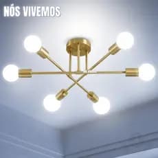Pendente Lustre Sputnik Prêmio 6 Lampadas para sala de jantar home office quarto cozinha e comercio