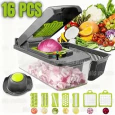 Profissional Multiuso Cozinha Slicer Aço Inox 16 em 1 Fatiador Cortador Ralador De Legumes Verduras Frutas Alimentos