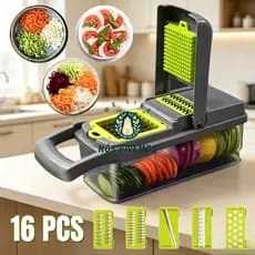 Profissional Multiuso Cozinha Slicer Aço Inox 16 em 1 Fatiador Cortador Ralador De Legumes Verduras Frutas Alimentos