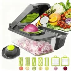 Profissional Multiuso Cozinha Slicer Aço Inox 16 em 1 Fatiador Cortador Ralador
