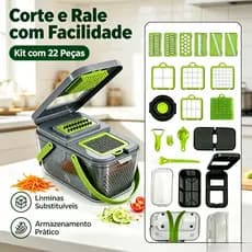 Cortador Ralador Multifuncional 22 em 1 Aço Inoxidável Profissional para Cozinha Ideal para Legumes Verduras e Frutas