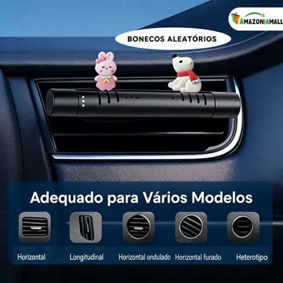 Aromatizador de Carro com Clipe para Saída de Ar - Fragrância Refrescante, Purificação de Ar e Perfume Duradouro