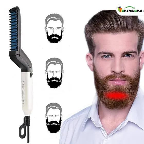 Estilo de ferro portátil barba cabelo masculino barba escova de barba elétrica