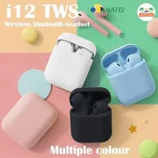 Fone de ouvido interno sem fio Bluetooth i12 Tws Inpods Macaron