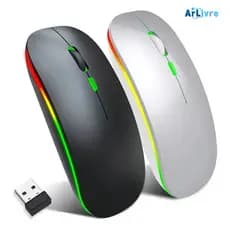 Mouse Sem Fio Ergonômico Recarregável Bateria Interna de Longa Duração Design Confortável e Silencioso