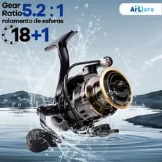 Molinete HE 1000-7000 com Carretel em Metal EVA 10kg Resistência Água do Mar Oceano Pesca Forte