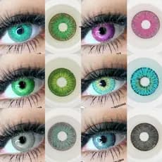 Lentes De Contato De Cor Verde Cinza cosplay Roxas Da Moda Com Estojo Transporte Rápido Do Brasil