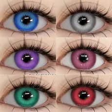 Lentes De Contato Coloridas cosplay Rosa Loucas De Halloween 1 Par