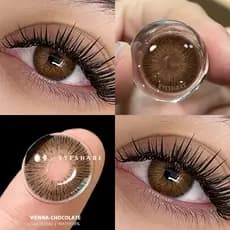 EYESHARE 1 Par De Lentes De Contato Marrons , Marrom chocolate , Coloridas De Uso De 1 Ano Com Estojo Enviado De São Pau