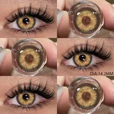 Eyeshare 2 Peças De Lentes De Contato Marrom/Cinza Para Olhos , Coloridas De 14.2 Mm , Envio Cosmético Anual De São Paul