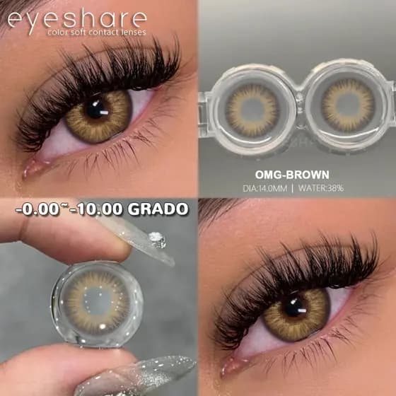 EYESHARE Envio Do Brasil Lentes Para Miopia 0 ~-10.0 Graus 1 Par OMG-BROWN De Olhos Prescrição Contato De Dioptria