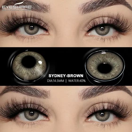 EYESHARE 2 Pcs Série SYDNEY Lentes De Contato Coloridas Para Olhos Coreano Natural Marrom Moda Anual Azuis