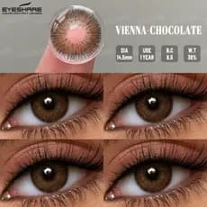 EYESHARE 1 Par De Lentes De Contato Marrom CHOCOLATE Multicoloridas 1 Ano De Uso Com Coloridas Estojo