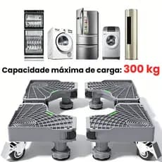 Suporte para móveis, máquina de lavar, geladeira, suporte ajustável com rodas, pode suportar 300kg