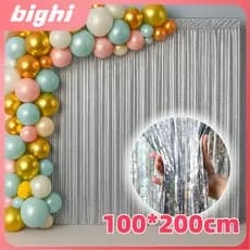 Kit 4 Cortina Holográfica Metalizada Franja 2x1m P/ Decoração De Festa