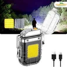 Isqueiro Elétrico LED Recarregável Portátil Leve Seguro Não Queima Design Inovador