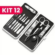 Conjunto de Manicure portátil com pregos, pinças e faca de tesouro