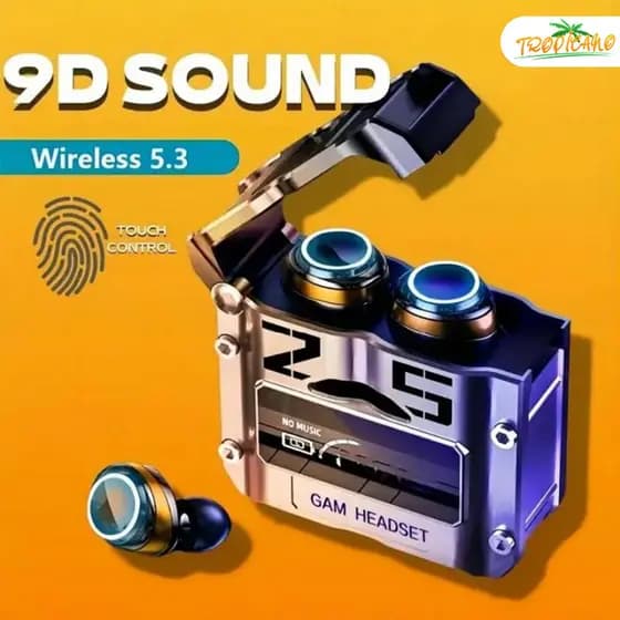 Novo estilo TWS M25 azul fone de ouvido 5.3 sem fio à prova dwireless água 9D estéreo esportes fones LED Microphoe