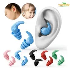 Tampão Ouvido 3 Camadas Antiruído Lavável Reutilizável Par Protetor Auricular para Dormir Natação Estudo Trabalho