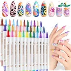 Caneta dupla para decoração em unhas de acrílico: 24/36/48/72 cores – ideal para artistas das unhas