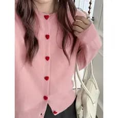 Cardigã Feminino Rejuvenescedor com Botões Decorativos e Decote Redondo, Novo Estilo, Combinável com Tudo, Tricô Longo 3
