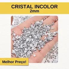 1000 Pedras Strass Hotfix Cristal 2mm Termocolante Pronta Entrega Não Descola + Brinde