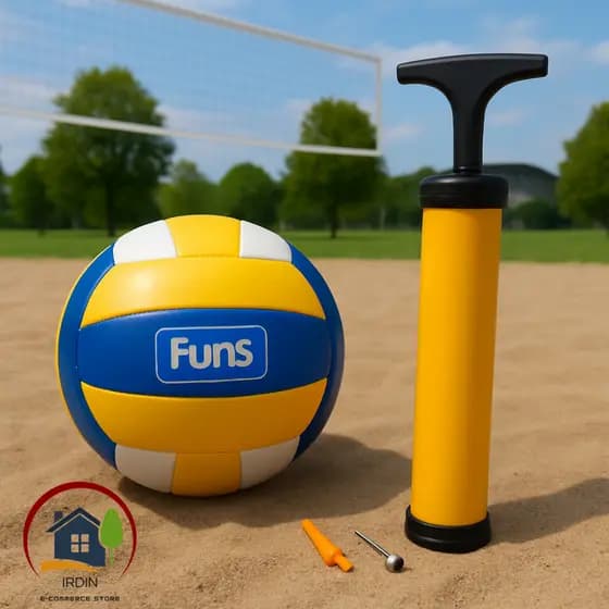 Kit Bola Vôlei+Bomba de Ar Tamanho Profissional N°5 Vôlei Praia Quadra Criança Adulto Cores Sortidas