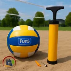 Kit Bola Vôlei+Bomba de Ar Tamanho Profissional N°5 Vôlei Praia Quadra Criança Adulto Cores Sortidas