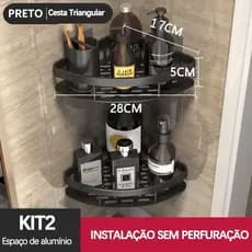 Suporte De Shampoo Prateleiras De Banheiro Sem Furo Premium，Prateleira de armazenamento de cosméticos