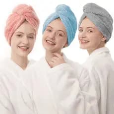1 ou 3 ou 6 (unidades)Toalha De Cabelo Banho, Toalha Grossa Mágica Para Secar Cabelo De Microfibra Grossa Touca Pós