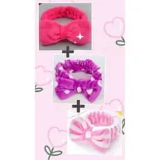 KIT 3 Faixa Laço Maquiagem Makeup Toalha Tiara Cabelo Rosto Limpo