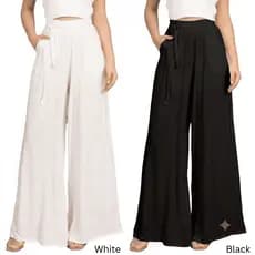 Kit 2 Calça Feminina Pantalona Widelag Com Cinto Casual Elegante