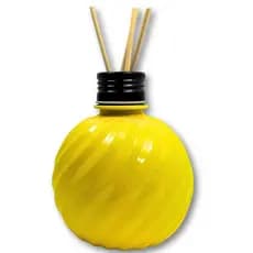 FRASCO ALTO RELEVO 250ML COM TAMPA METAL AROMA PRETA - PET AMARELO AROMATIZADOR - 1UN VAZIO