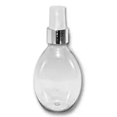 Frasco 80mL OVAL LUXO + SPRAY PRATA BORRIFADOR PULVERIZADOR AROMAT PERF LEMBRANCINHA - 1 UN