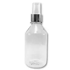 3 Frascos 250ml Redondo Rosca - Pet Cristal TAMPA SPRAY PRATA