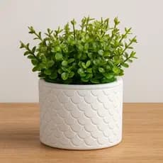 Vaso Decorativo Branco com Planta Artificial – Decoração para Casa e Escritório