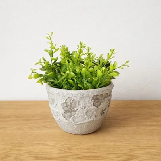 Vaso Decorativo de Cerâmica com Planta Artificial Verde Moderna para Sala Quarto Escritório