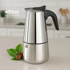 Cafeteira italiana Café Expresso Aço Inox Moderna Até 9 Xícaras Moagem Fina Albema