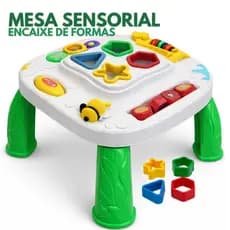 Mesa Didática Infantil Sensorial Educativa Bebê Brinquedo Interativo Atividades Mesinha