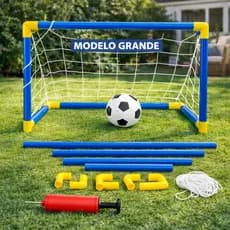 Kit Mini Trave com Rede 45/60 + Bola + Bomba de Encher Trave Golzinho Futebol Infantil Crianças Copa