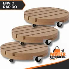 Kit 03 a 05 Suporte Vaso De Planta Para Botijão De Gás Com Rodinha Redondo Até 80kg 20cm 25cm 30cm