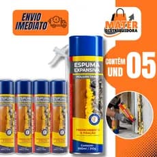 Kit 05 Unidades Espuma Expansiva Poliuretano Vedação Profissional 500ml Etaniz
