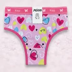 Kit 6 Calcinha Infantil Koss Feminina Algodão