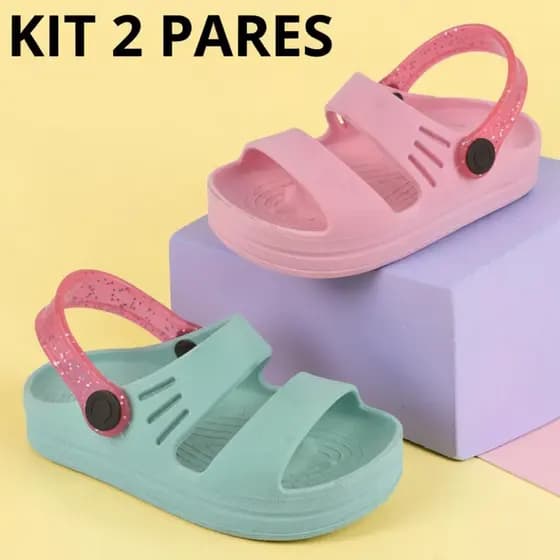 Kit 2 Pares Papete Feminina Várias Cores Casual E Confortável Menina Bebê Original Envio Rápido