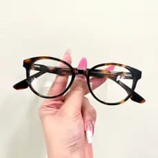 【LOUIE SHARK 2】Armações De Óculos Redondo feminino Moda Com Decoração Estampada Estilo De Blogueiro