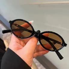 【LOUIE SHARK 2】Óculos De Sol Femininos Com Armação Oval Pequena Estilo Vintage Clássico Blogueira