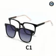【LOUIE SHARK 2】Clipon 2 Em 1 Feminino Óculos De Sol Armação Várias Cores Popular Quadrado Blogueira