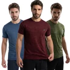 Kit 3 Camisetas Dry Fit Masculina Academia Treino Corrida Futebol Poliéster Proteção UV