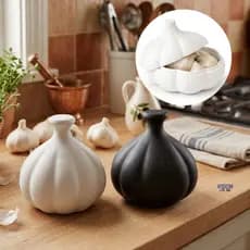 Porta Alho Decorativo – Pote de Temperos Moderno para Cozinha Organizada